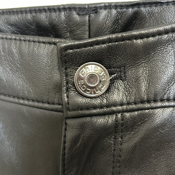 Chico’s Black faux leather pants, size 2R - Picture 2 of 7